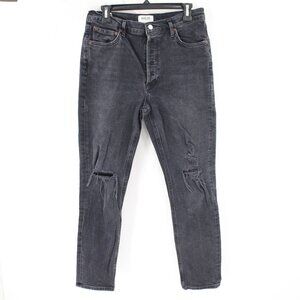 Agolde Jeans Women 30 High Rise Button Fly Distressed Nico Skinny Cotton Stretch